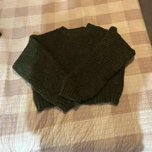 Kittenish Dark Green Crew Neck Sweater